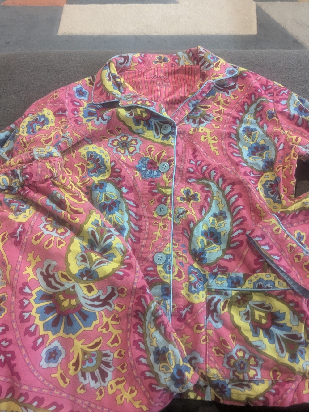 Nick & Nora Pink Paisley-Print Pajama Set